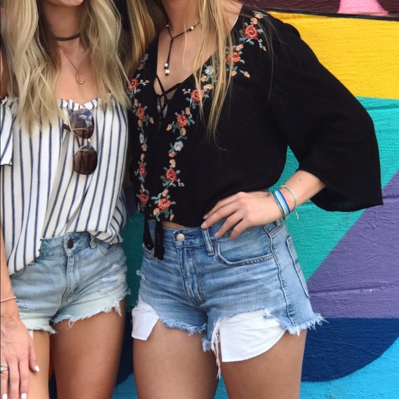 Black tie up front blouse - Picture 6 of 6